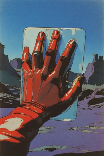 Graphic Melancholic Futurism style reference image — bold ink outlines