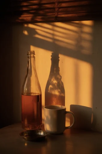Amber Chiaroscuro Minimalism style reference image — golden hour glow