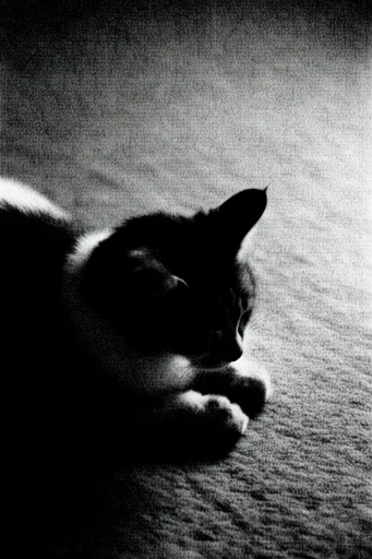 Atmospheric Monochromatic Noir style reference image — atmospheric motion blur