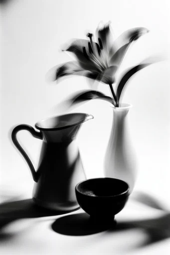 Ethereal Kinetic Minimalism style reference image — motion blur