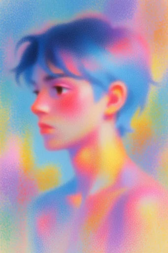 Luminous Chromatic Pointillism style reference image — stippled texture