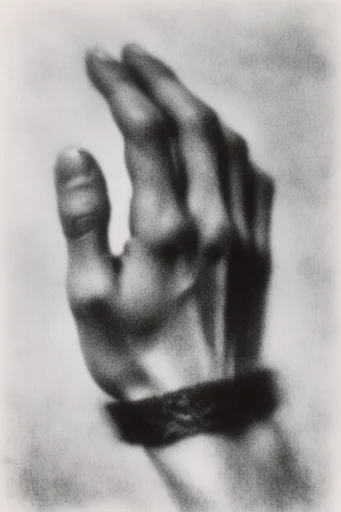 Ethereal Pictorialist Noir style reference image — monochrome film grain