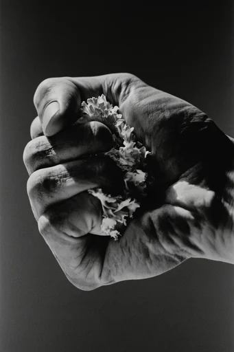 Monochrome Botanical Noir style reference image — high contrast black and white