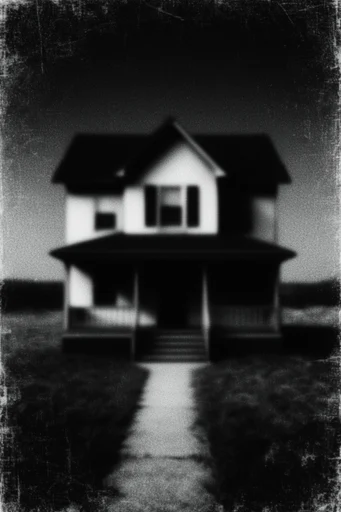 Fractured Analog Horror style reference image — double exposure