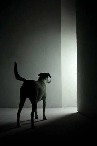 Monolithic Chiaroscuro Minimalism style reference image — solitary silhouette