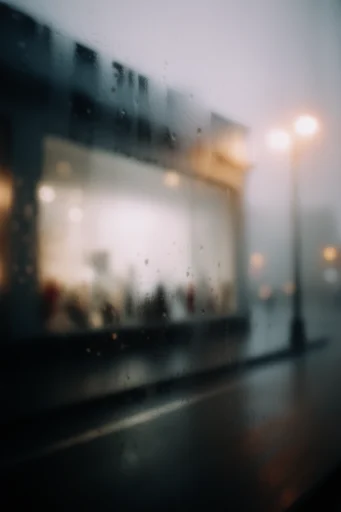 Cinematic Obscured Melancholy style reference image — cinematic voyeuristic perspective