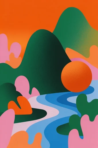 Surreal Clay Pop style reference image — vibrant matte texture