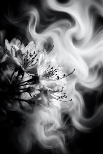 Spectral Kinetic Monochrome style reference image — long exposure portraiture