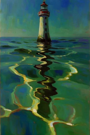 Luminous Impasto Dreamscapes style reference image — shimmering gold accents