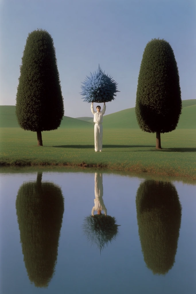 Surreal Liminal Pastoralism style AI image example 1