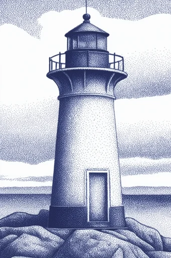 Monochrome Stipple Noir style reference image — ink pointillism