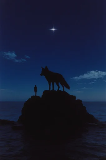Nocturnal Bioluminescent Minimalism style AI image example 3