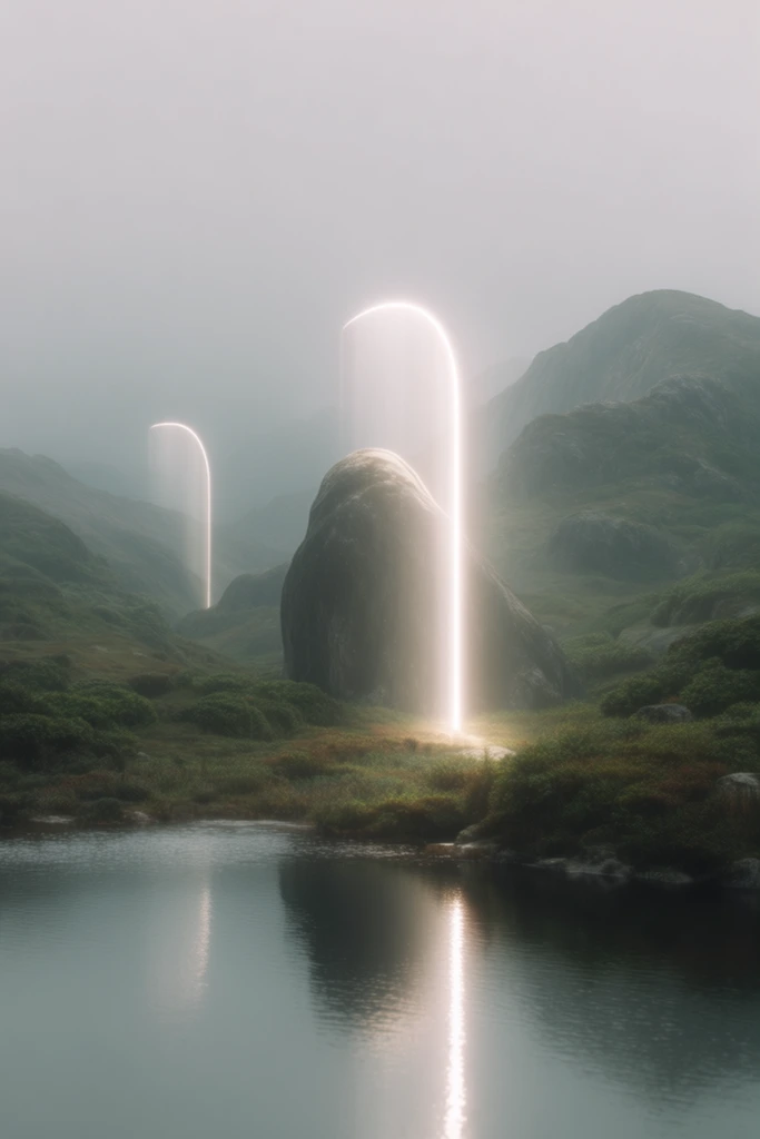 Luminous Monolithic Minimalism style AI image example 2