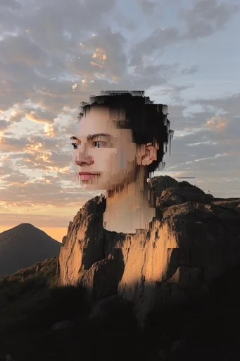 Surreal Digital Disintegration style AI image example 2
