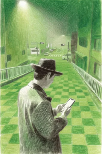 Tactile Verdant Illustration style reference image — monochromatic green palette