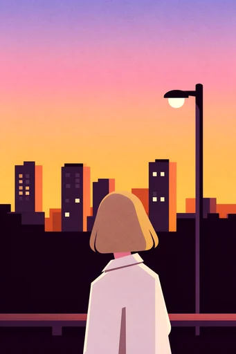Grainy Retro Minimalist style reference image — lo-fi noise
