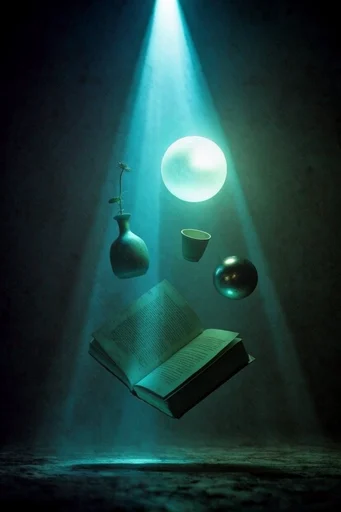 Cinematic Cyan Abyssal style reference image — volumetric fog