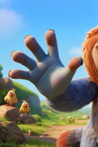 Vibrant Whimsical CGI style reference image — expressive character design