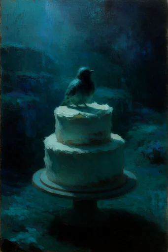Nocturnal Emerald Etherealism style reference image — dreamy expressionist landscape