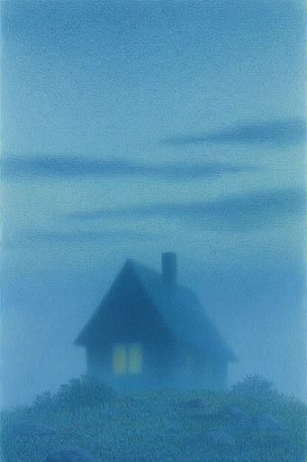 Melancholic Nocturnal Minimalism style AI image example 4