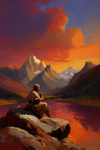 Luminous Impasto Mythos style reference image — thick impasto oil painting