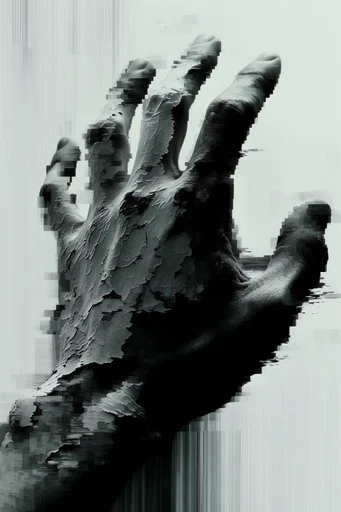 Monochromatic Digital Erosion style reference image — monochromatic high-contrast
