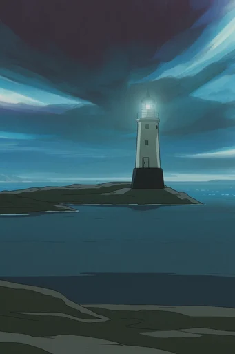 Cinematic Nocturnal Melancholy style reference image — cel-shaded
