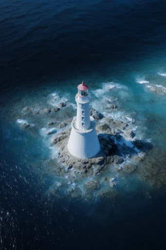 Aerial Oceanic Minimalism style reference image — high-angle drone photography