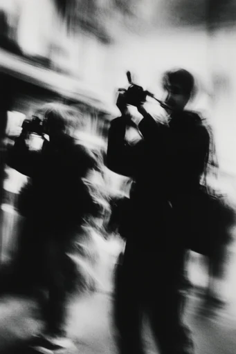 Kinetic Spectral Noir style reference image — high-contrast monochrome