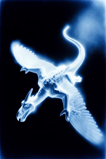 Spectral Motion Noir style reference image — glowing cyan rim light