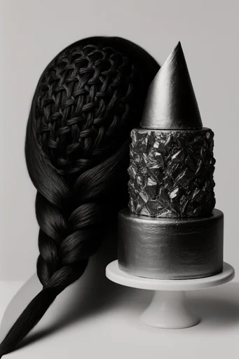 Sculptural Monochrome Minimalism style reference image — graphic silhouette composition