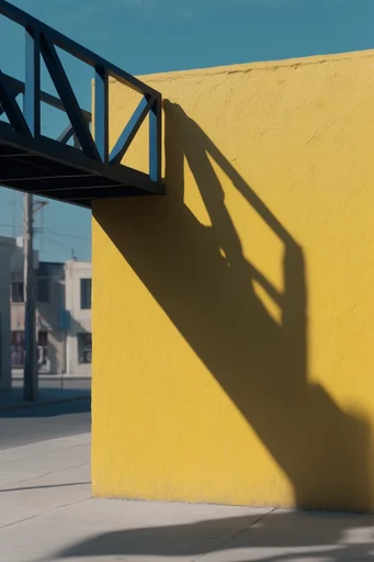 Sun-Drenched Minimalist Architecture style reference image — harsh sunlight
