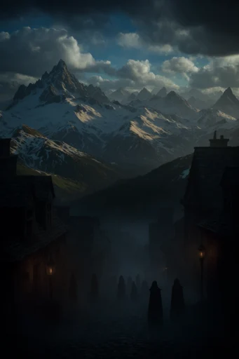 Atmospheric Nocturnal Gothic style reference image — symmetrical composition
