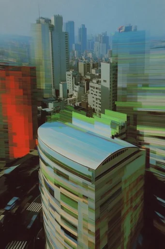 Digital Glitch Noir style reference image — glitch art