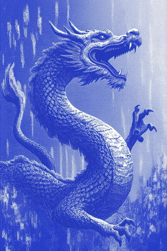 Ultramarine Graphic Printmaking style reference image — dithered texture