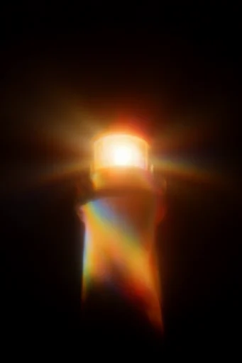 Ethereal Prismatic Luminescence style reference image — high contrast silhouette
