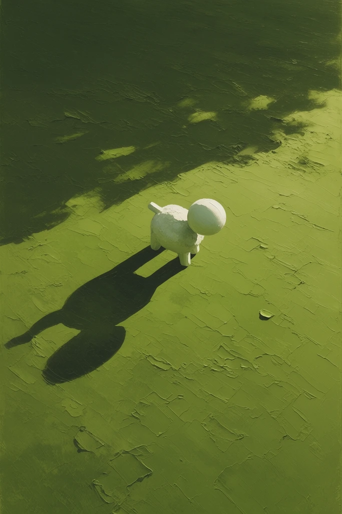 Monochromatic Verdant Surrealism style AI image example 3