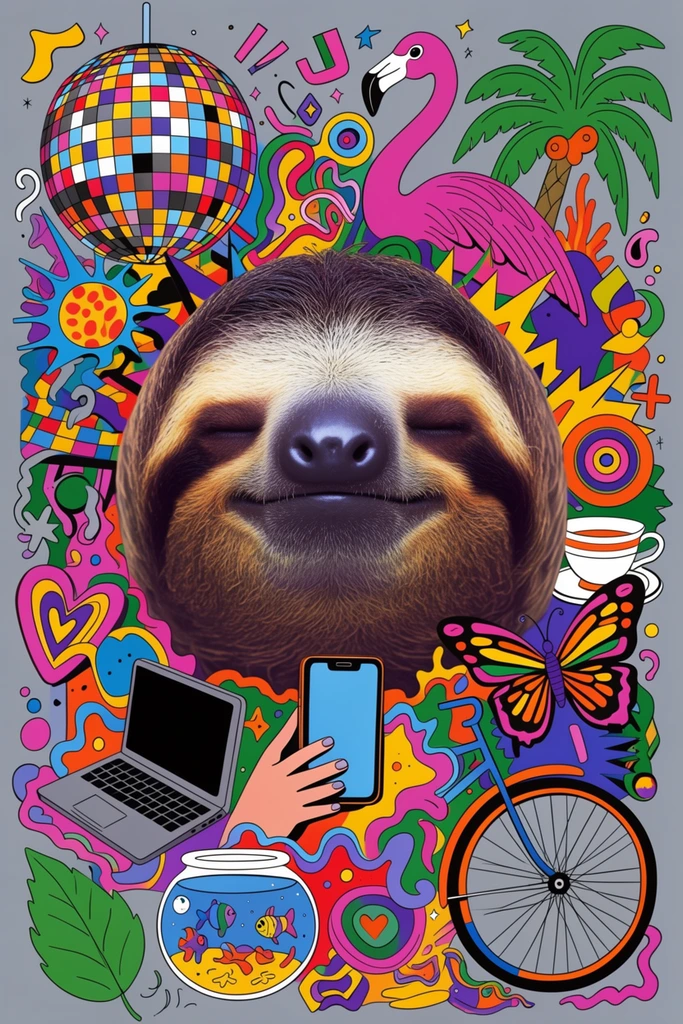 Vibrant Neo-Pop Collage style AI image example 3