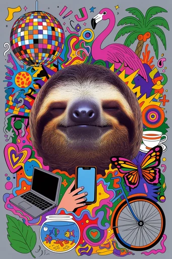Vibrant Neo-Pop Collage style reference image — hyper-saturated neon colors