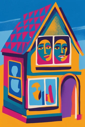 Vibrant Neo-Cubist Vectorism style AI image example 4