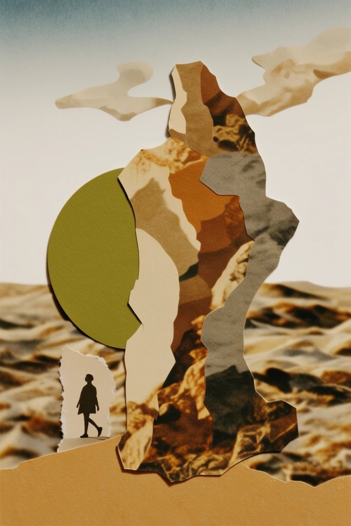 Tactile Surrealist Collage style AI image example 2