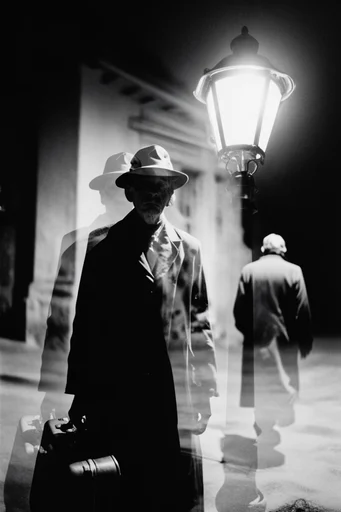 Cinematic Monochrome Surrealism style reference image — high-contrast black and white photography