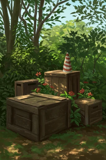 Nostalgic Ghibli Woodlands style reference image — painterly anime background