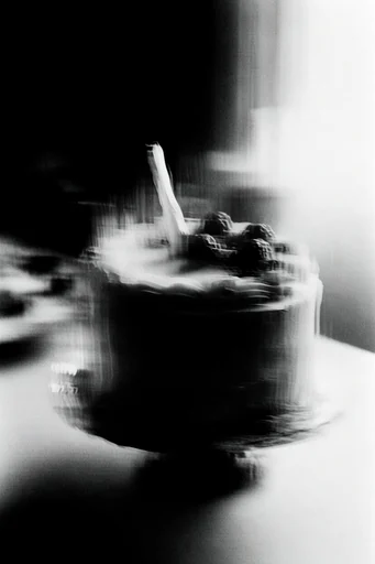 Spectral Kinetic Noir style reference image — lo-fi darkroom print