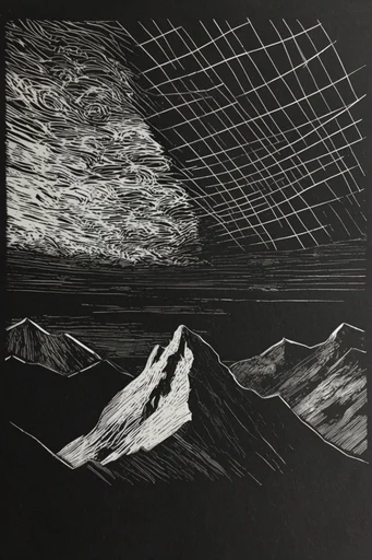Monochromatic Avant-Garde Noir style reference image — high-contrast black and white