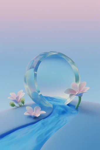 Refractive Cobalt Minimalism style AI image example 2