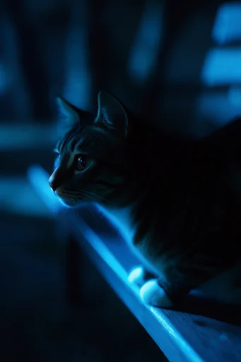 Bioluminescent Cobalt Noir style reference image — nocturnal mood