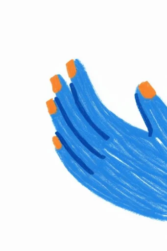 Expressive Naïve Minimalism style reference image — wax crayon texture
