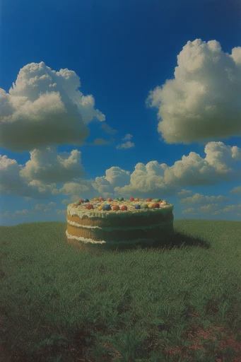 Nostalgic Surrealist Dreamscapes style reference image — muted earth tones