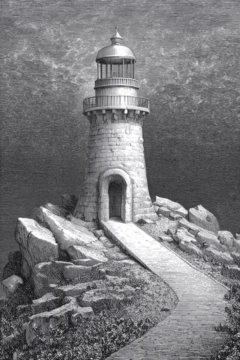 Monochrome Etched Surrealism style reference image — monochrome etching